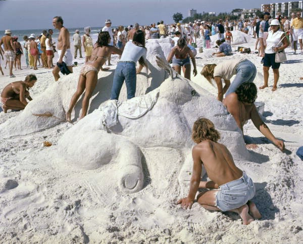 Sand sculpting in Siesta Key, Florida